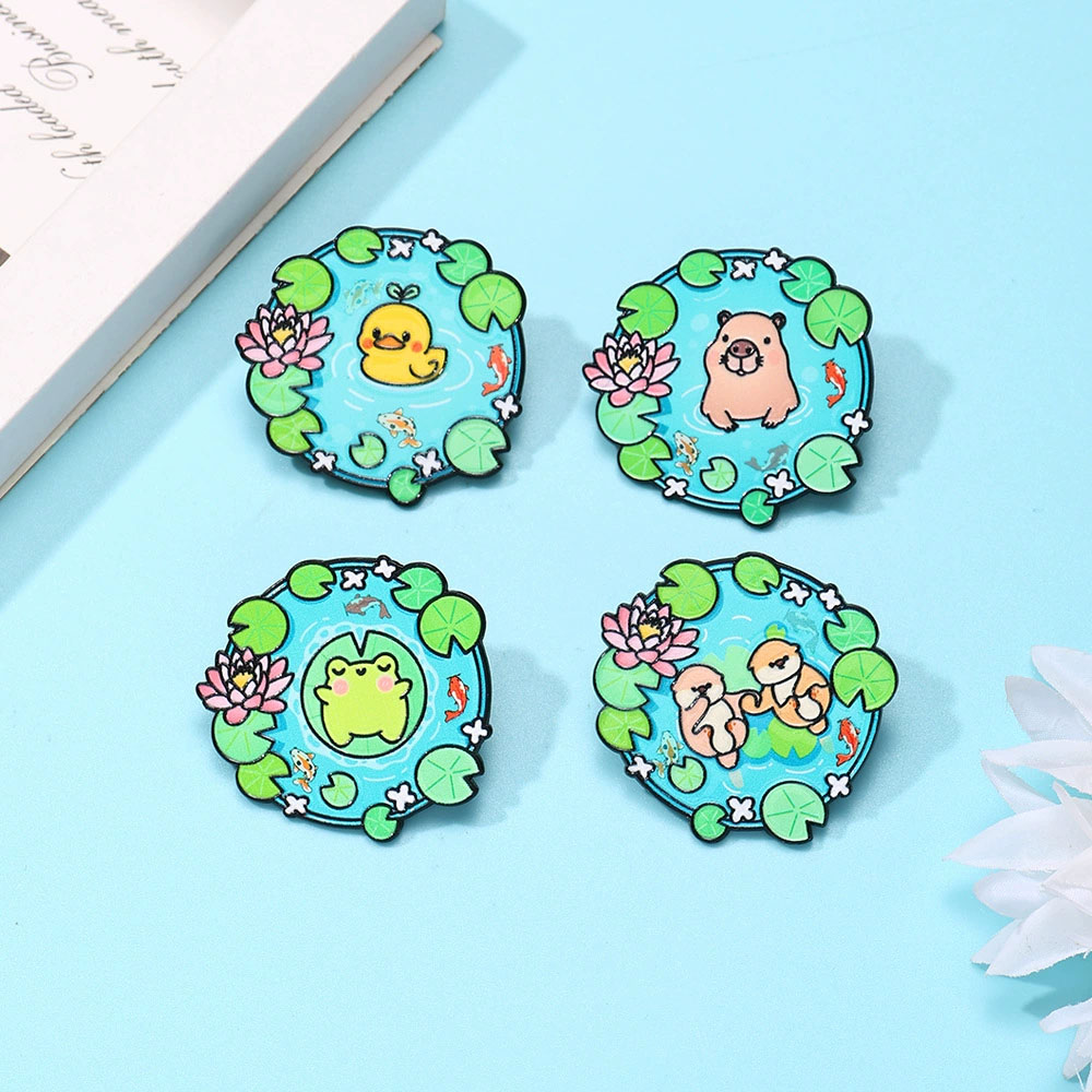 Cartoon Pool Animal Enamel Bro - Flower Frog Pin review and price
