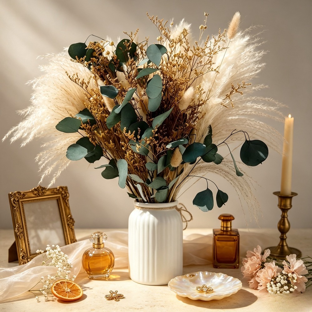 Natural Dried Pampas Grass Bou - Eucalyptus Preserved review and price