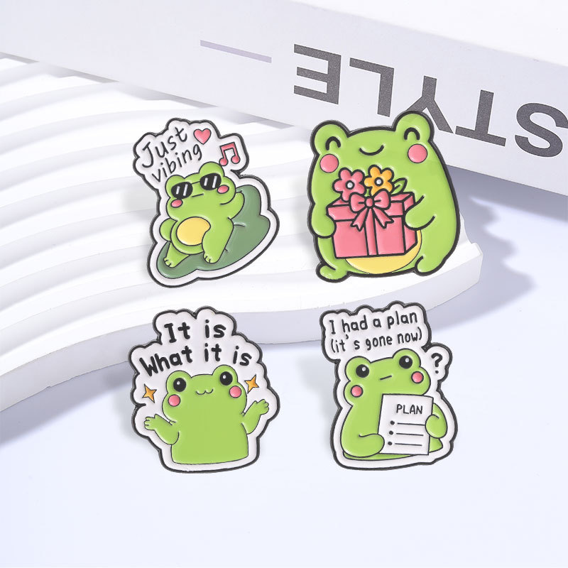 Cartoon Animal Enamel Brooch L - Flower Frog Pin review and price