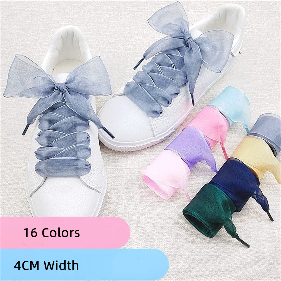 1 Pair 4cm Widen Organza Shoe  - Ribbon Wired Satin review and price