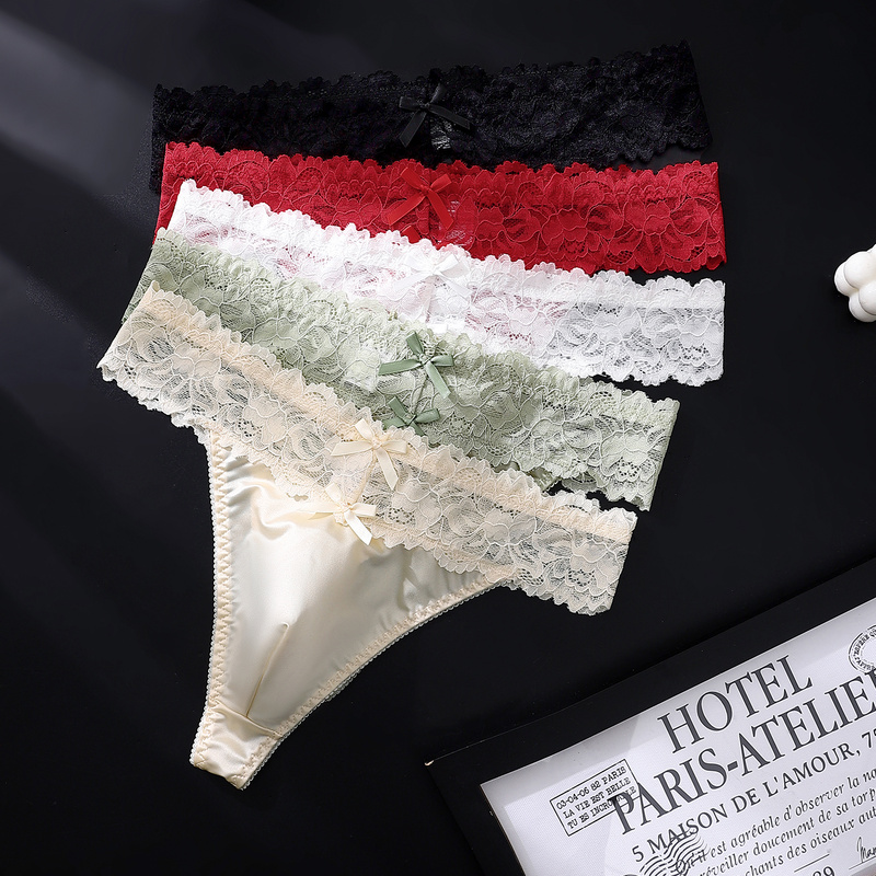 Sexy Gay Men Satin Lace Thongs - Ribbon Wired Satin review and price