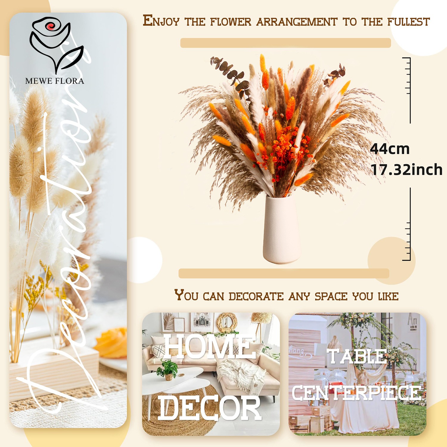 Dried Natural Flowers Pampas B - Dried Flower Bunch review and price